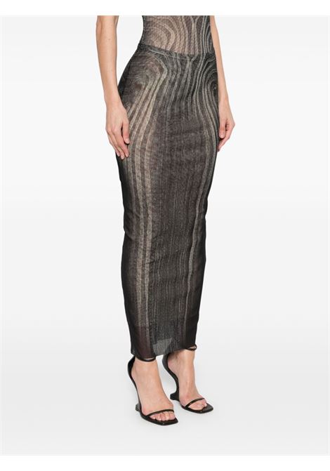 printed spiral long skirt woman black JEAN PAUL GAULTIER | 25/34-F-JU166-T587000203